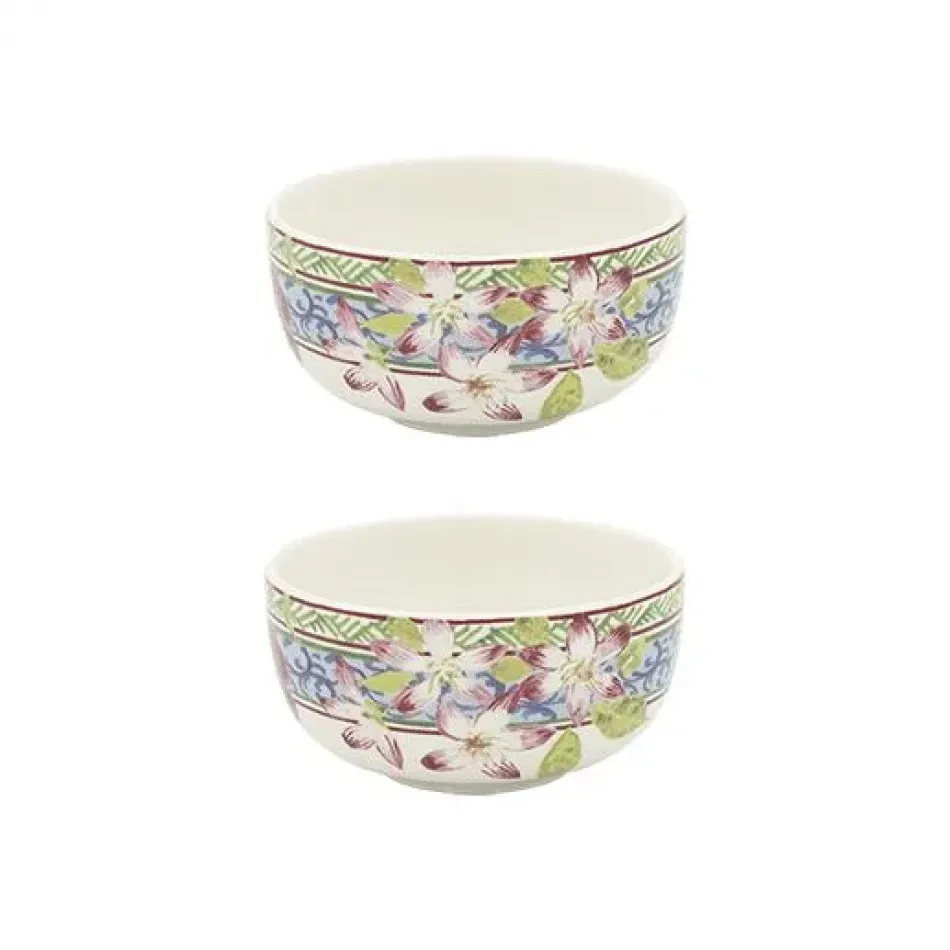 Millefleurs Set Of 2 Cocktail Bowls 3 3/4" Dia-1 15/16 H-5 1/3 Oz