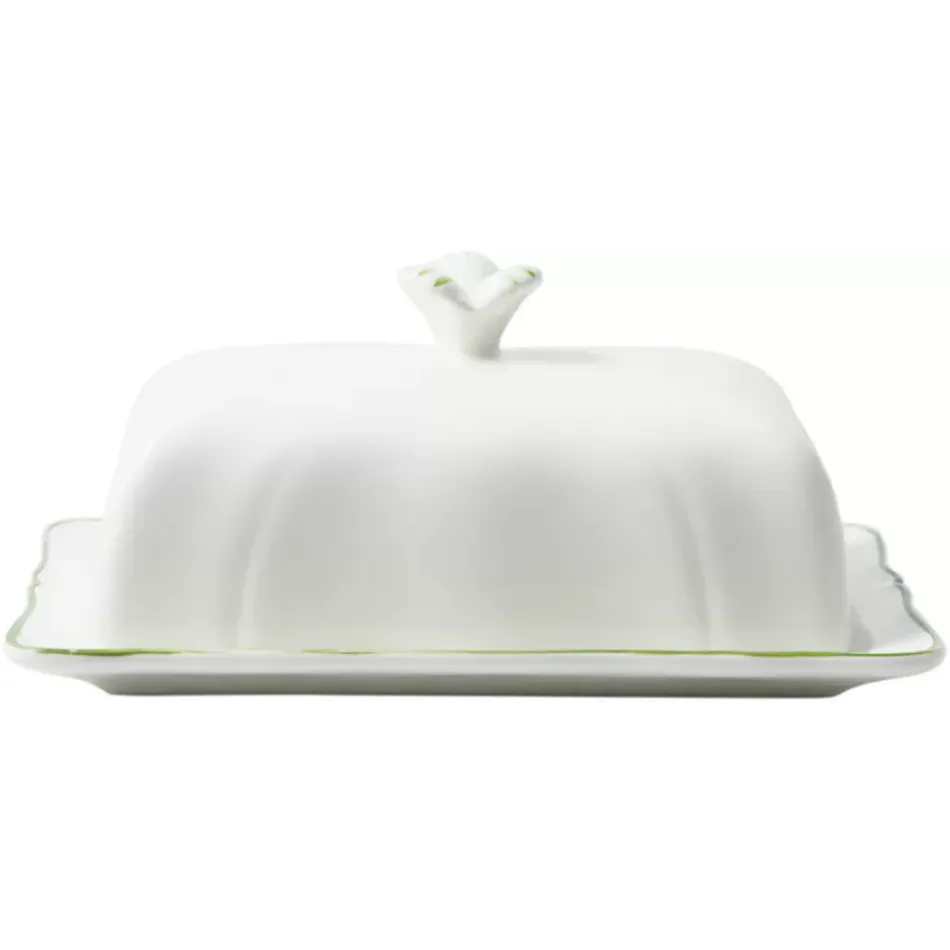 Filet Green Butter Dish 7" x 5 5/16" - 3" H