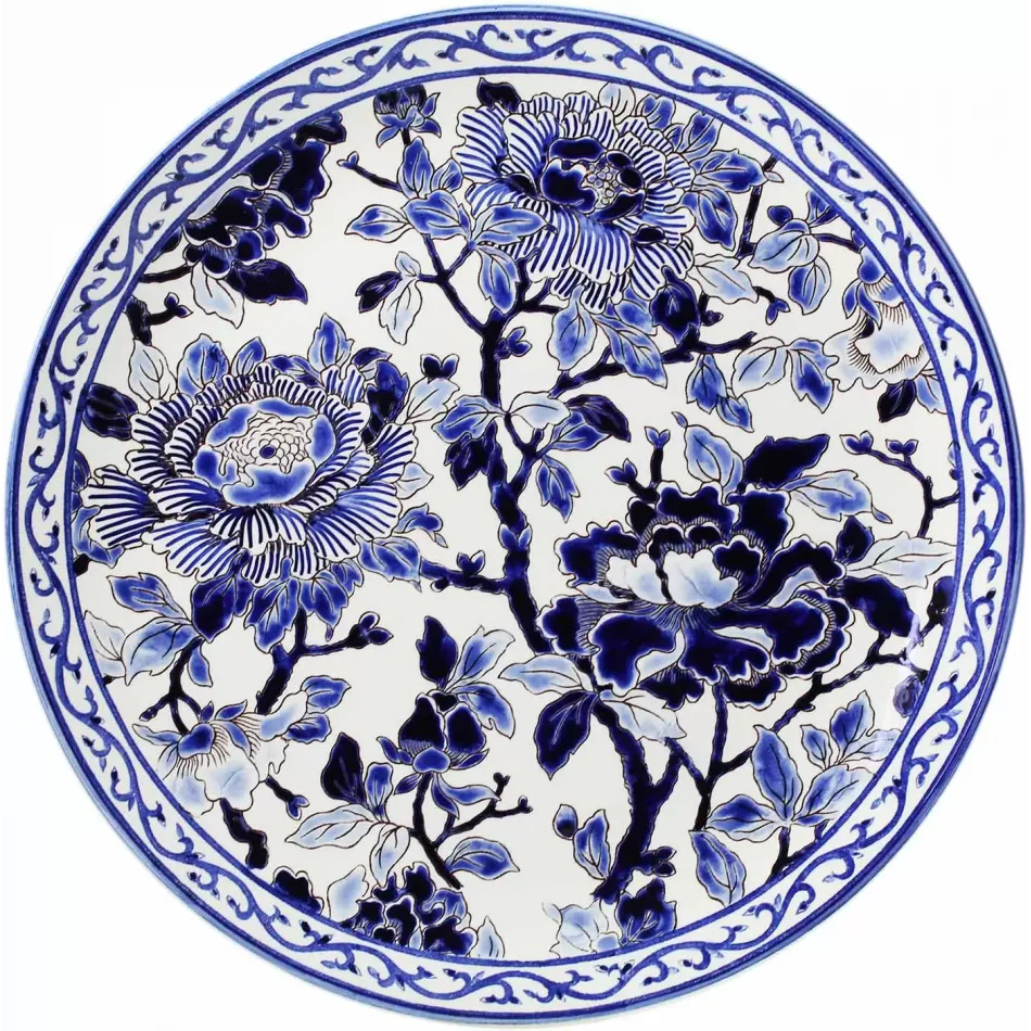 Pivoines Bleues Cake Platter 11 13/16" Dia