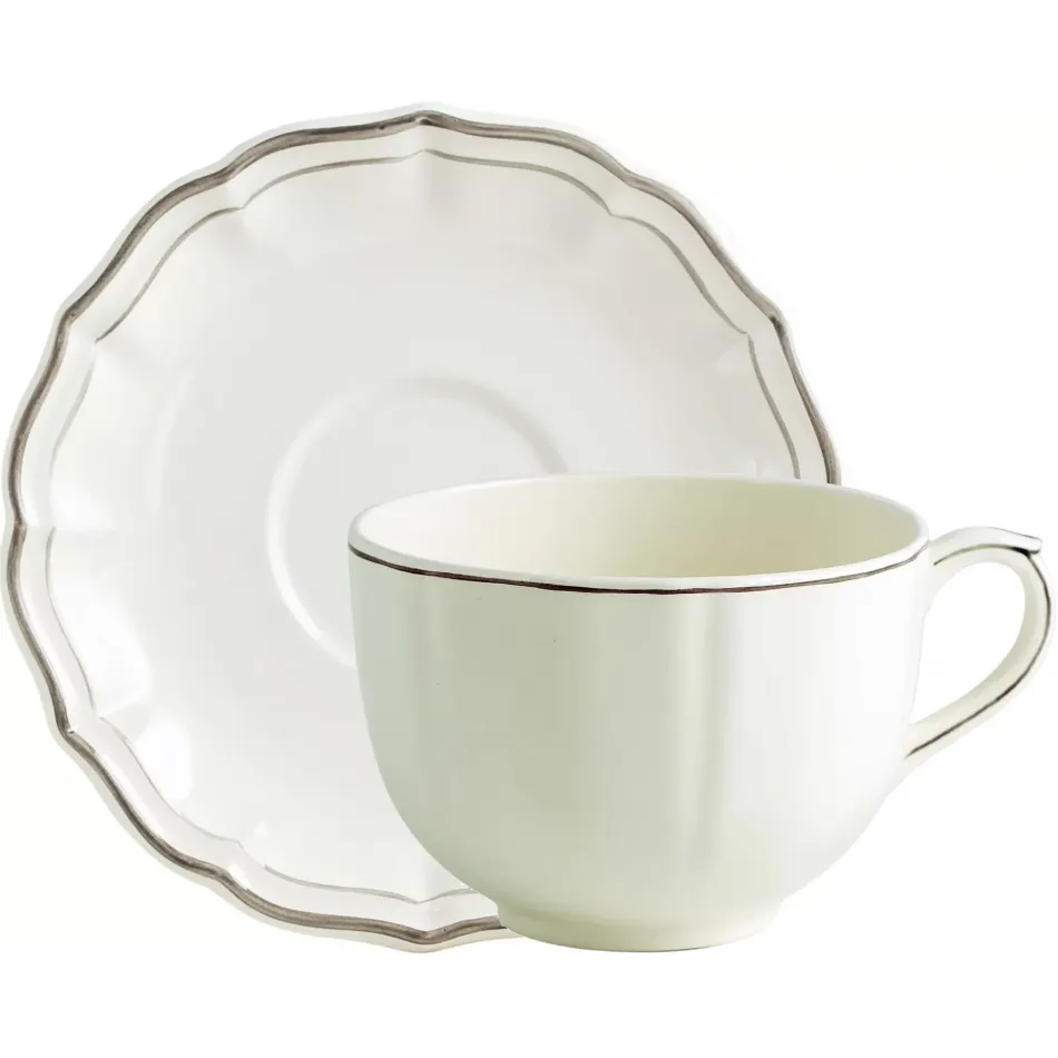 Filet Taupe Jumbo Cup & Saucer 11 Oz, 7 1/2" Dia