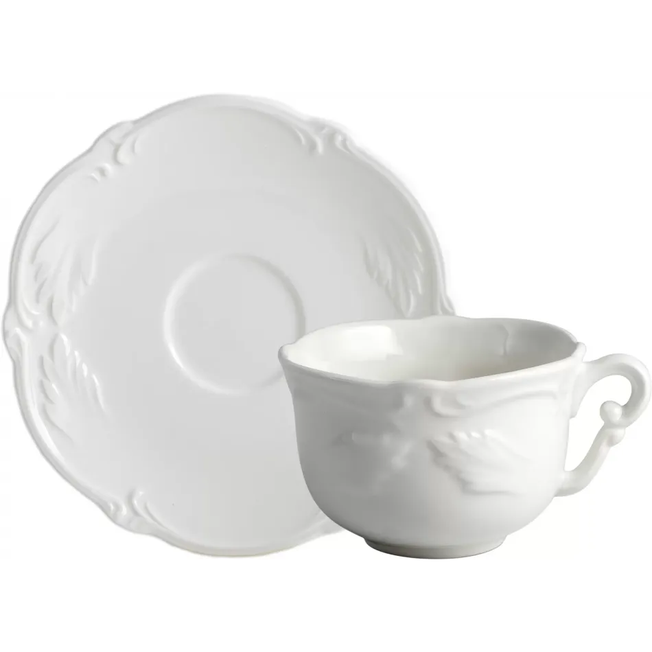 Rocaille Blanc Set Of 2 Breakfast Cups & Saucers 7" Dia