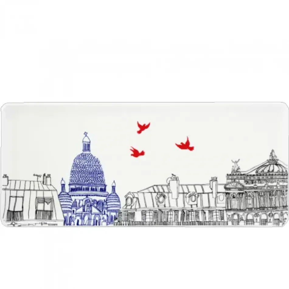 Ca Crests Paris ! Oblong Serving Tray 14 3/16 x 6 1/8"