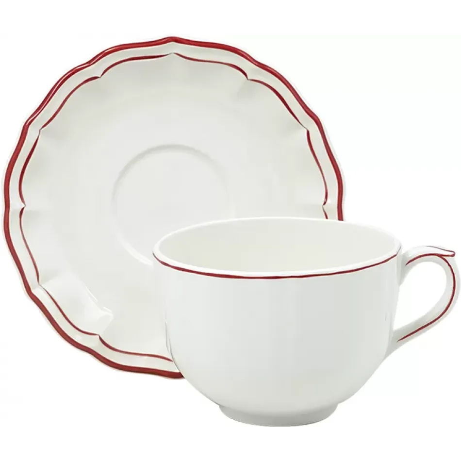 Filet Rouge Jumbo Cup & Saucer 15 1/4 Oz - 7 1/2" Dia