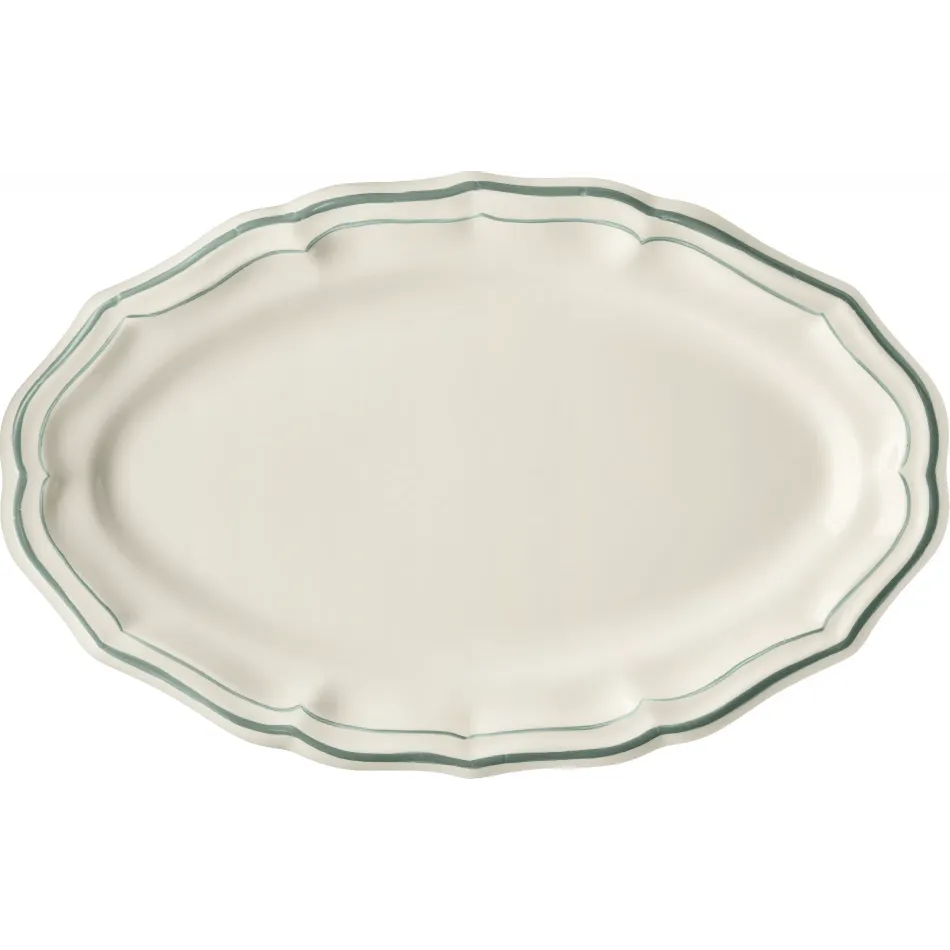 Filet Earth Grey Oval Platter 16" Dia