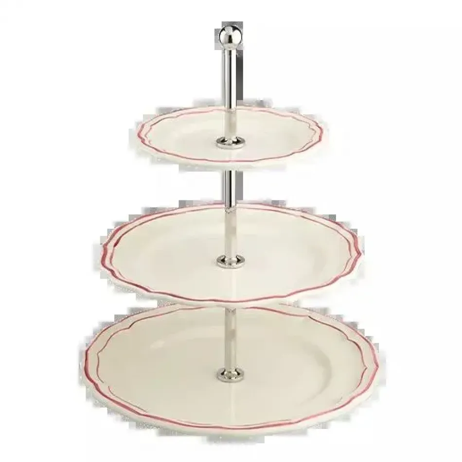 Filet Corail Three-Tier Cake Stand 10 13/16" Dia - 11 13/16" H