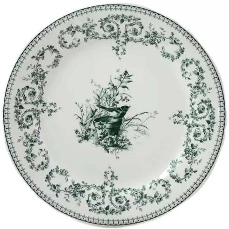 Les Depareillees Green Dinner Plate Oiseau 10 13/16’’ Dia