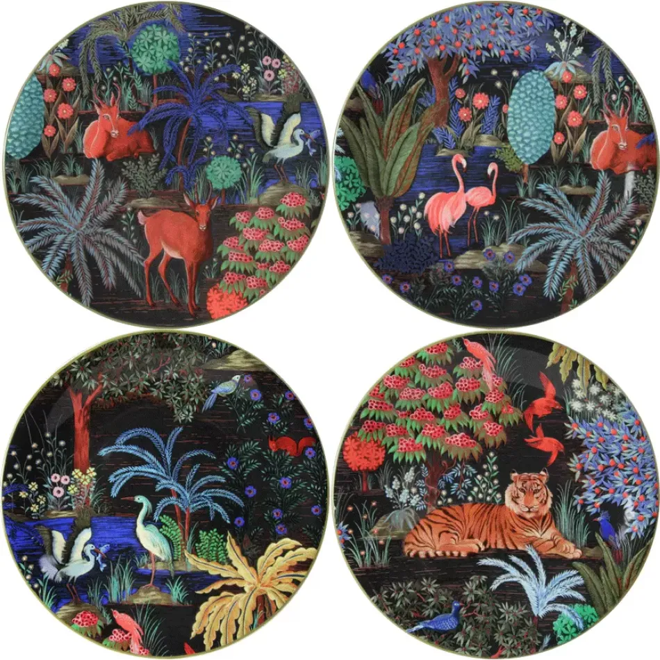 Jardin Du Palais Dessert Plates Assorted 8 2/3" Dia, Set of 4