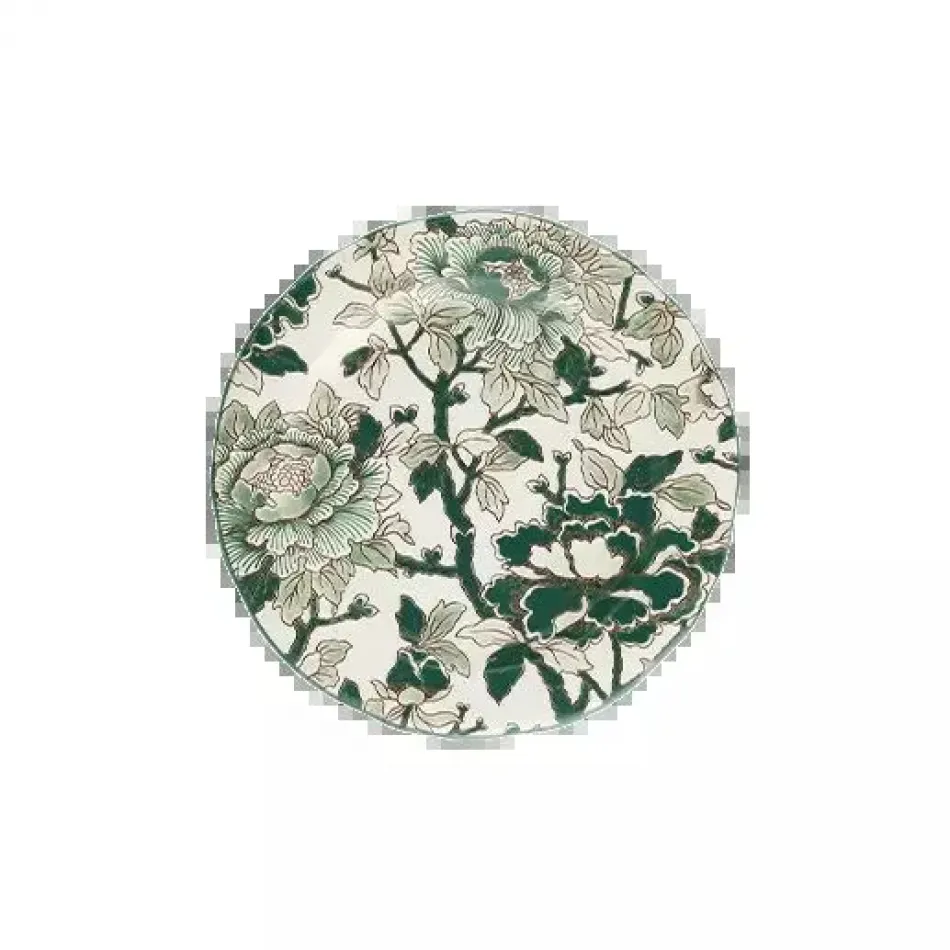 Pivoines Vert Dessert Plate 9 1/8" Dia