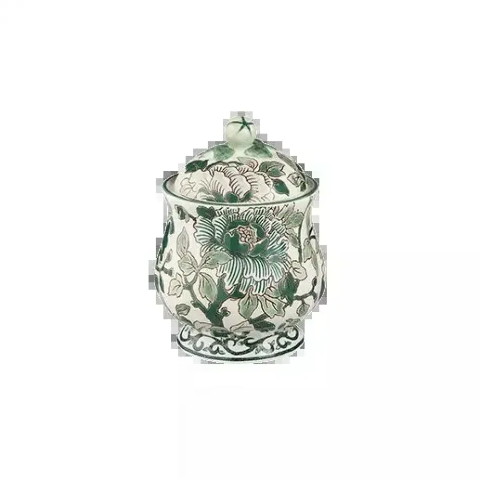 Pivoines Vert Sugar Bowl 10 Oz
