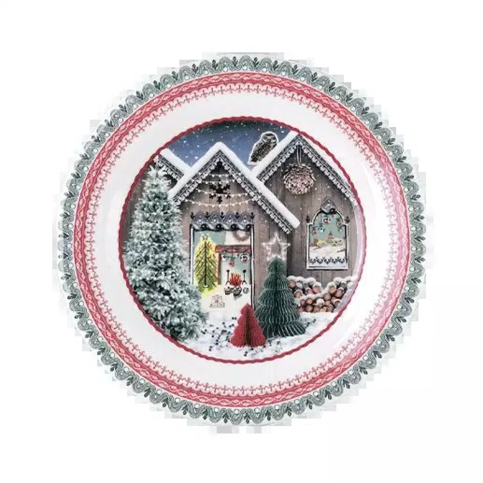 Christmas Collection Dessert Plate Chalet Christmas 2023 8 3/4" Dia