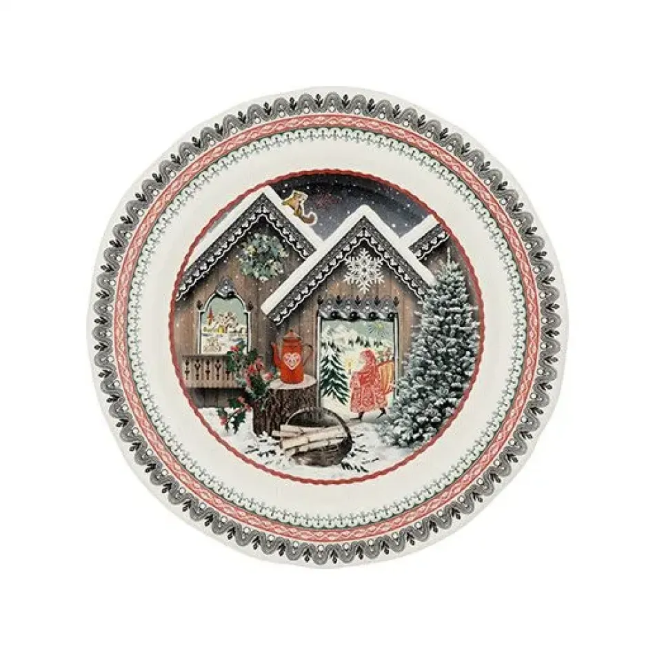 Christmas Collection Dessert Plate Chalet 8 3/4" Dia