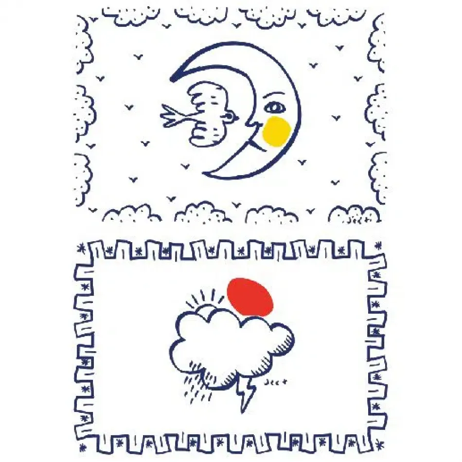 Archipel Sentimental Set Of 2 Placemats Moon And Cloud 14 15/16" x 21 1/4"