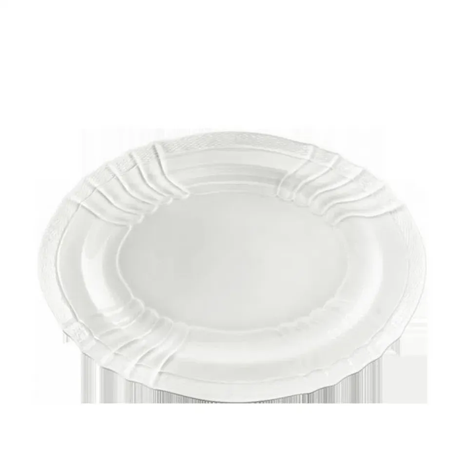 Vecchio Ginori Bianco Oval Flat Platter Cm 41.5 In. 16 1/4