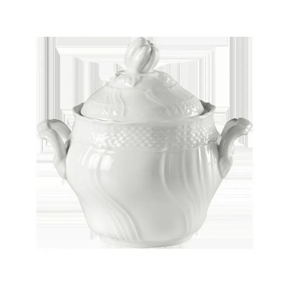 Vecchio Ginori Bianco Coffee Sugar Bowl With Cover For 12 17 1/4 oz