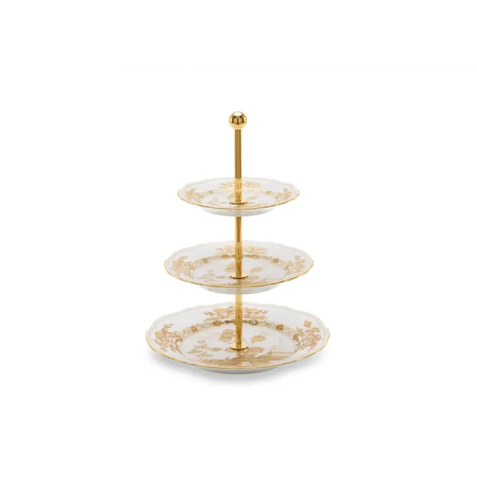 Oriente Italiano Aurum A.Doccia 3-Tier Stand Cm 26,5 In. 10,4