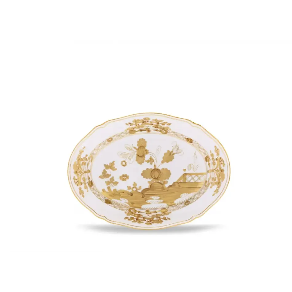 Oriente Italiano Aurum Antico Doccia Oval Flat Platter Cm 34 In. 13,38