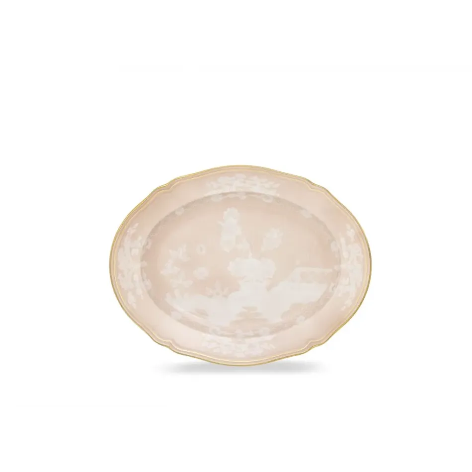 Oriente Italiano Meringa Oval Flat Platter Cm 34 In. 13 1/2 Antico Doccia