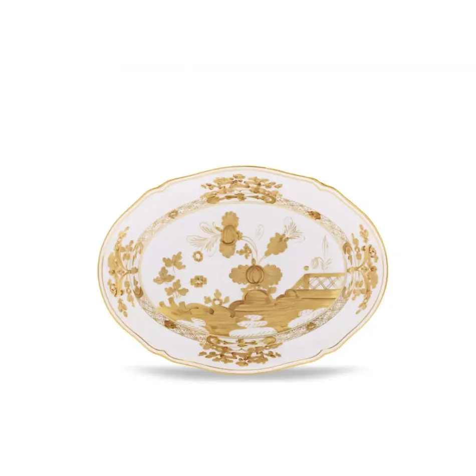 Oriente Italiano Aurum Antico Doccia Oval Flat Platter Cm 38,5 In. 15,15
