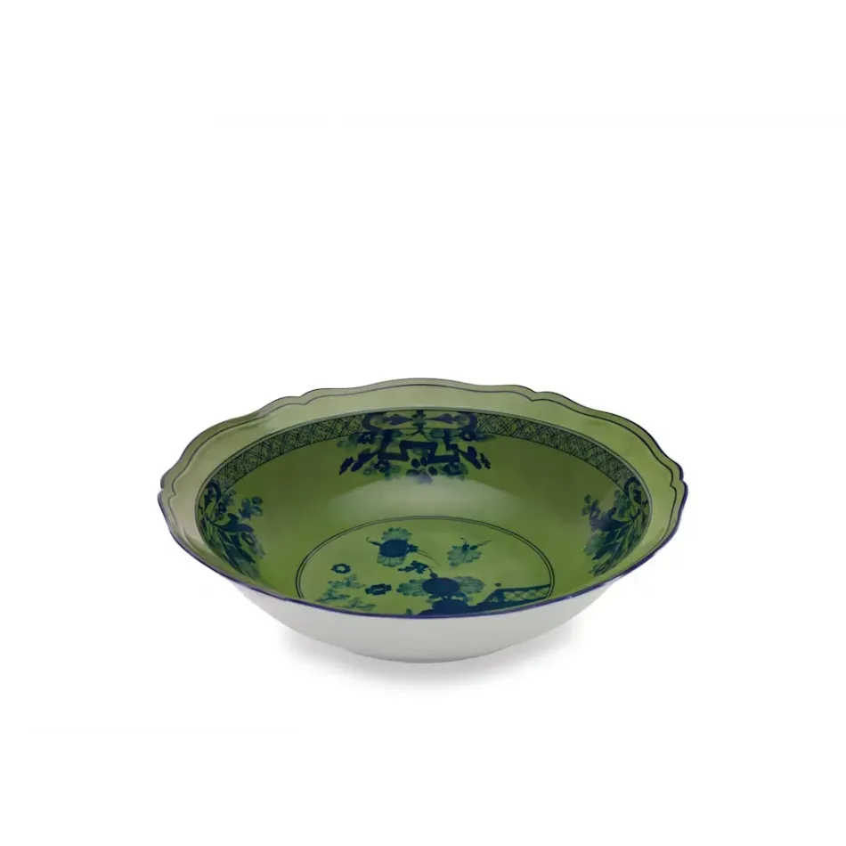 Oriente Italiano Malachite A.Doccia Round Deep Tray Cm 35 In. 13,8