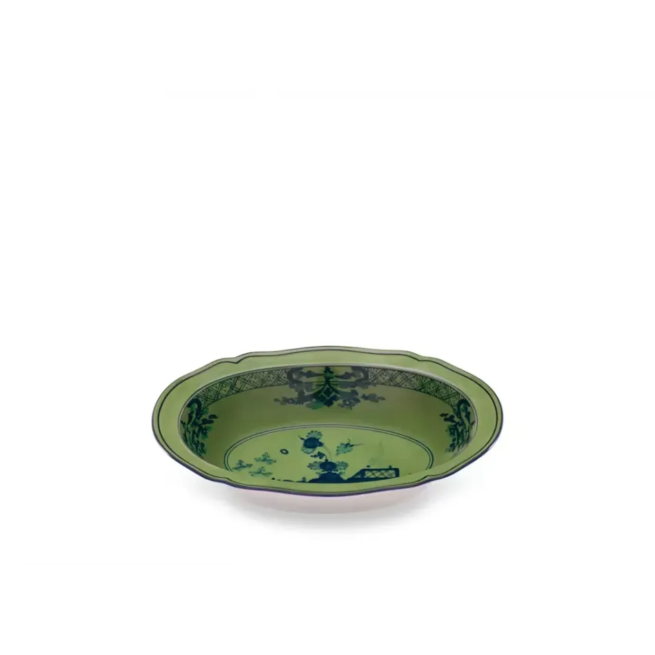 Oriente Italiano Malachite Antico Doccia Deep Oval Tray Cm 25 In. 9,8