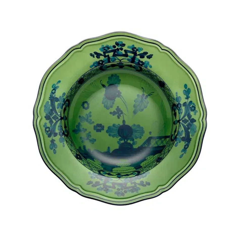 Oriente Italiano Malachite Soup Plate Cm 24 In. 9 1/2