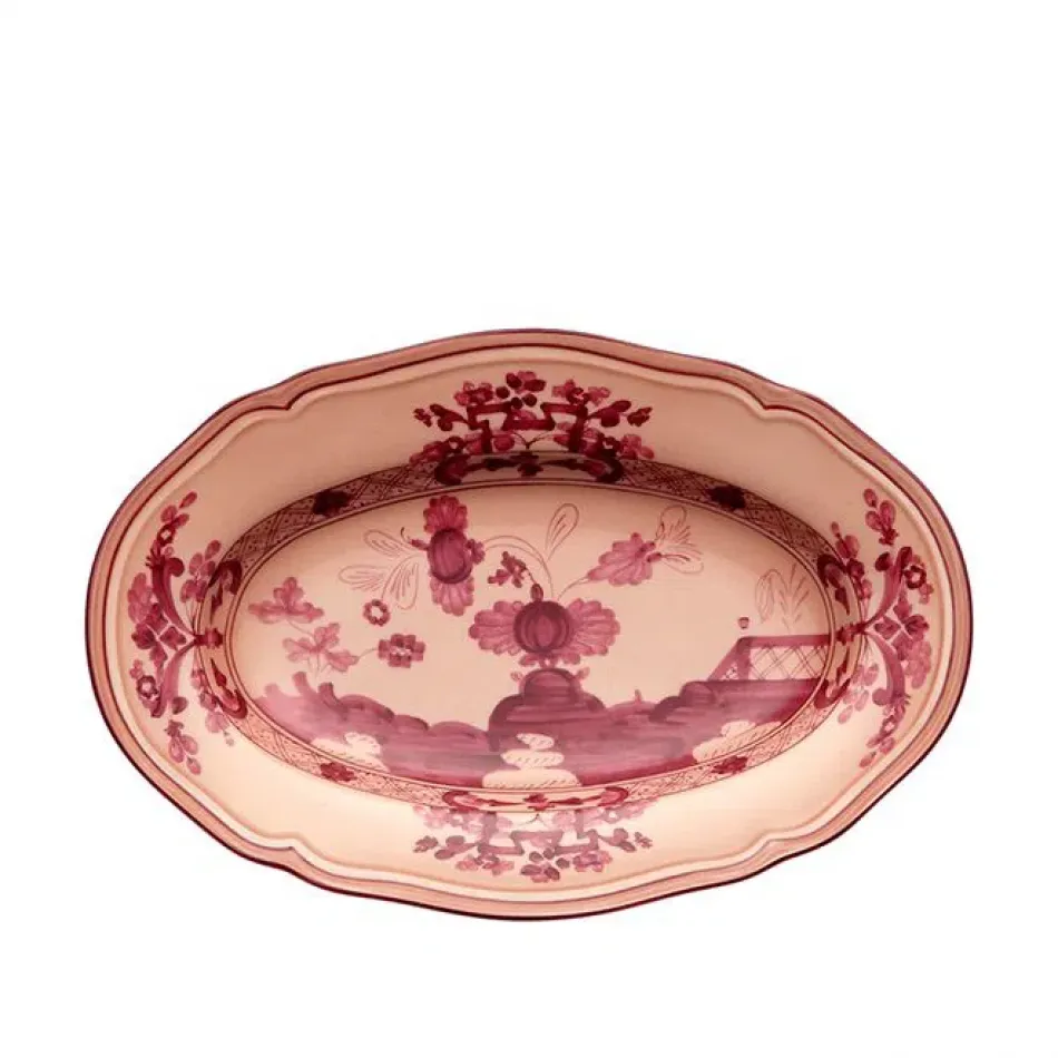 Oriente Italiano Vermiglio Oval Pickle Dish 8 3/4 in