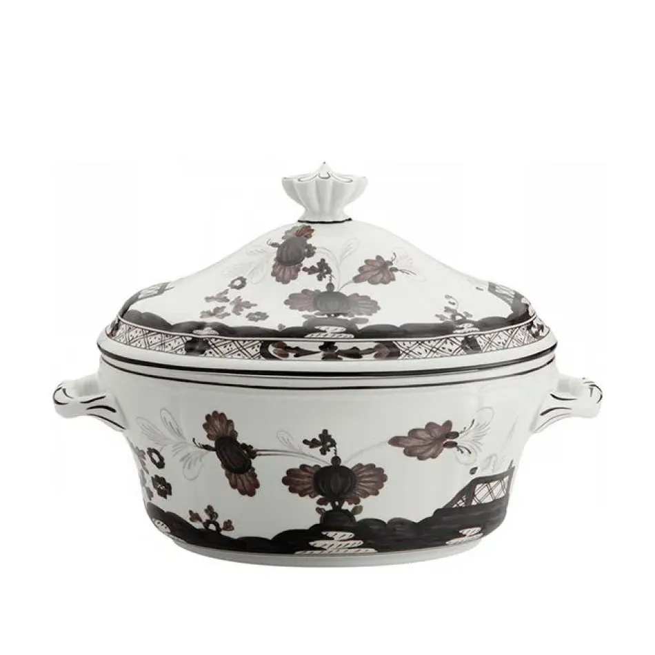 Oriente Italiano Albus Oval Tureen With Cover Lt 3.85 Oz. 135 3/4