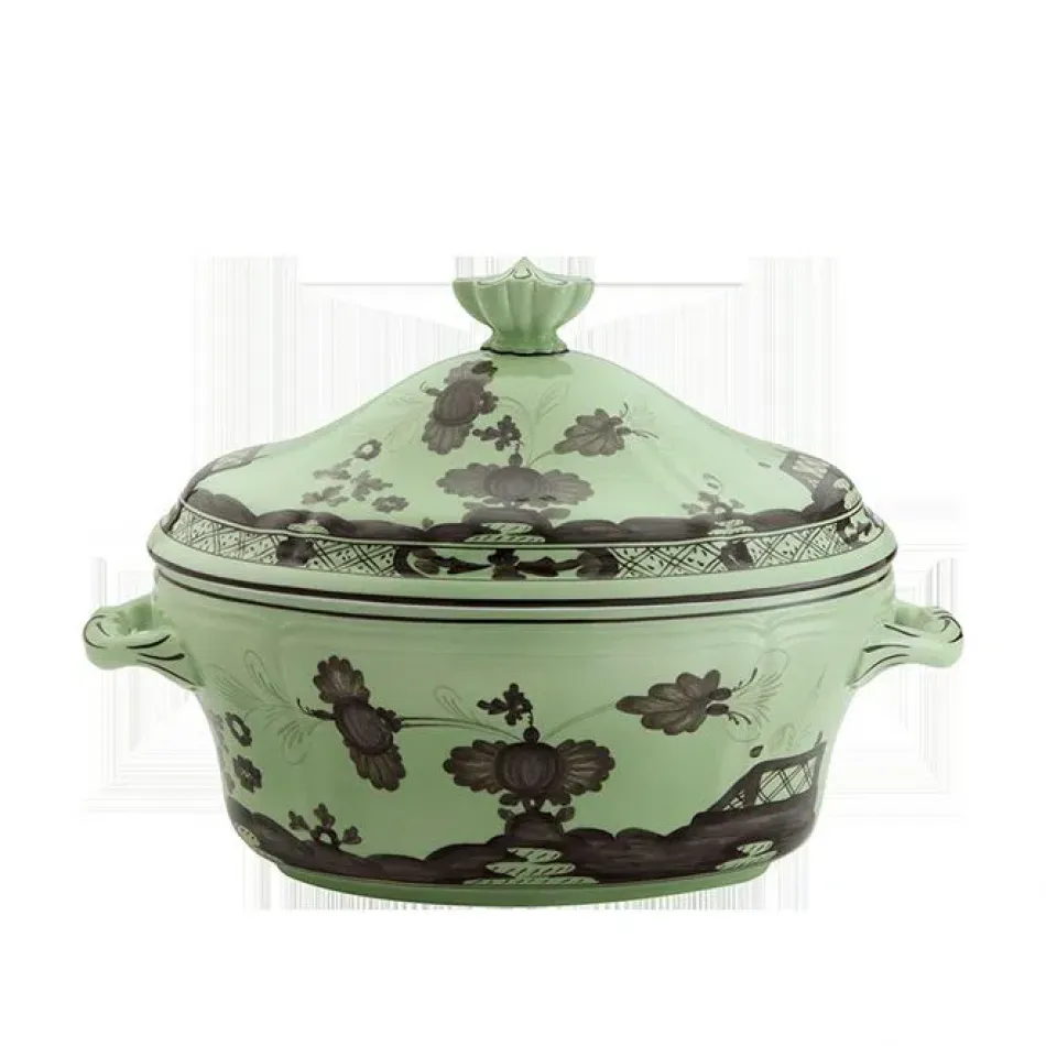 Oriente Italiano Bario Oval Tureen With Cover Lt 3.85 Oz. 135 3/4