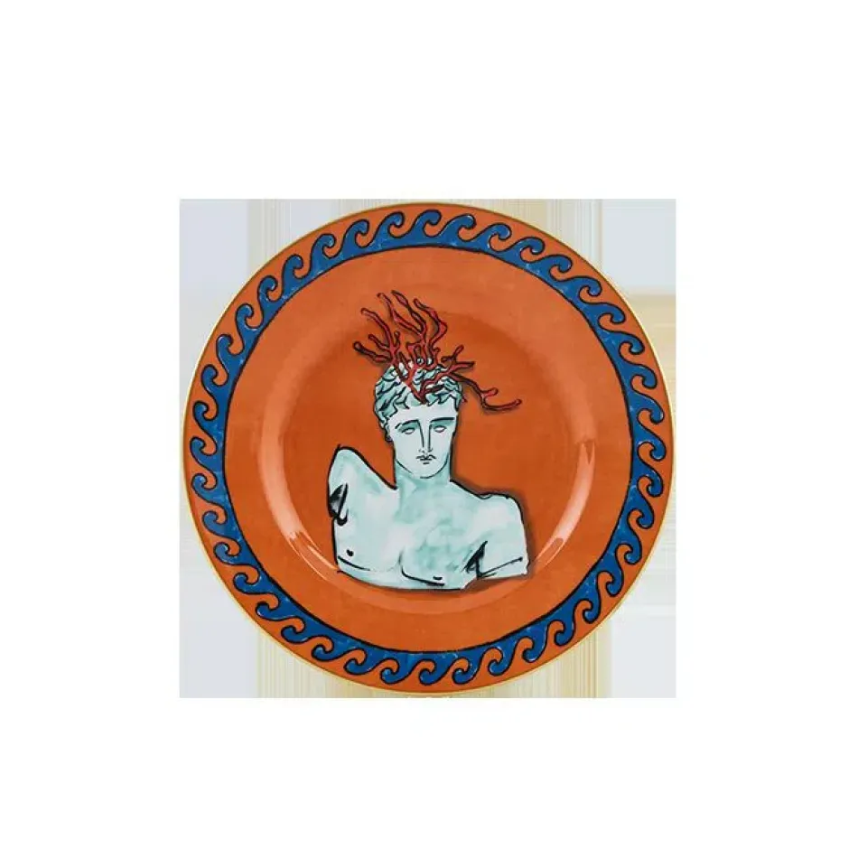 Il Viaggio Di Nettuno Rock Orange Flat Dessert Plate 7 3/4 in