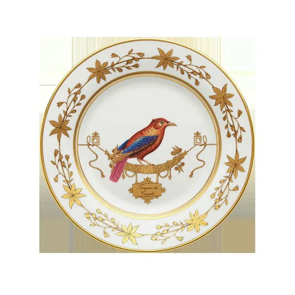 Voliere Tangara Du Canada Flat Dinner Plate 11 in