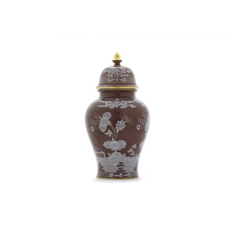 Oriente Italiano Castagna Potiche Vase With Cover In. 15 Cm 38