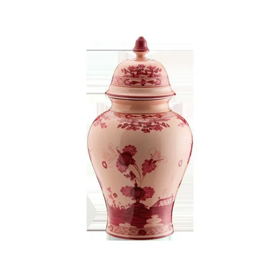 Oriente Italiano Vermiglio Potiche Vase With Cover H 12 1/2 in