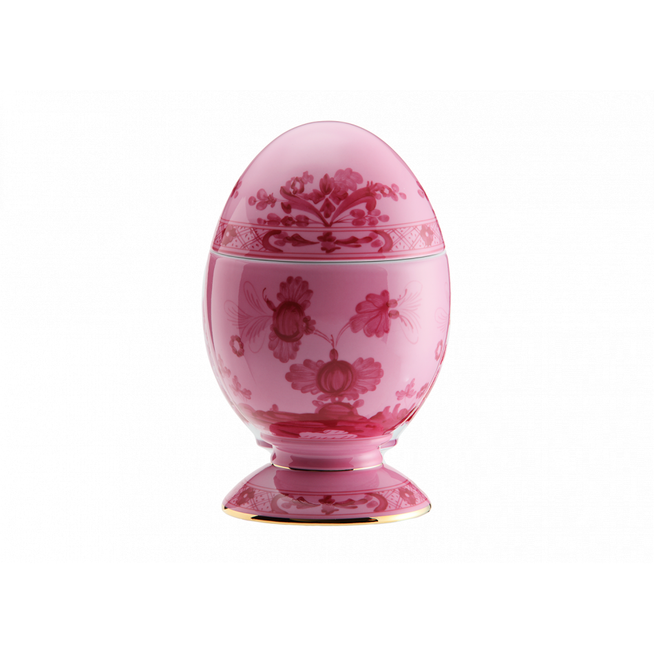 Oriente Italiano Porpora Oggetti Egg With Cover 5 1/4 in