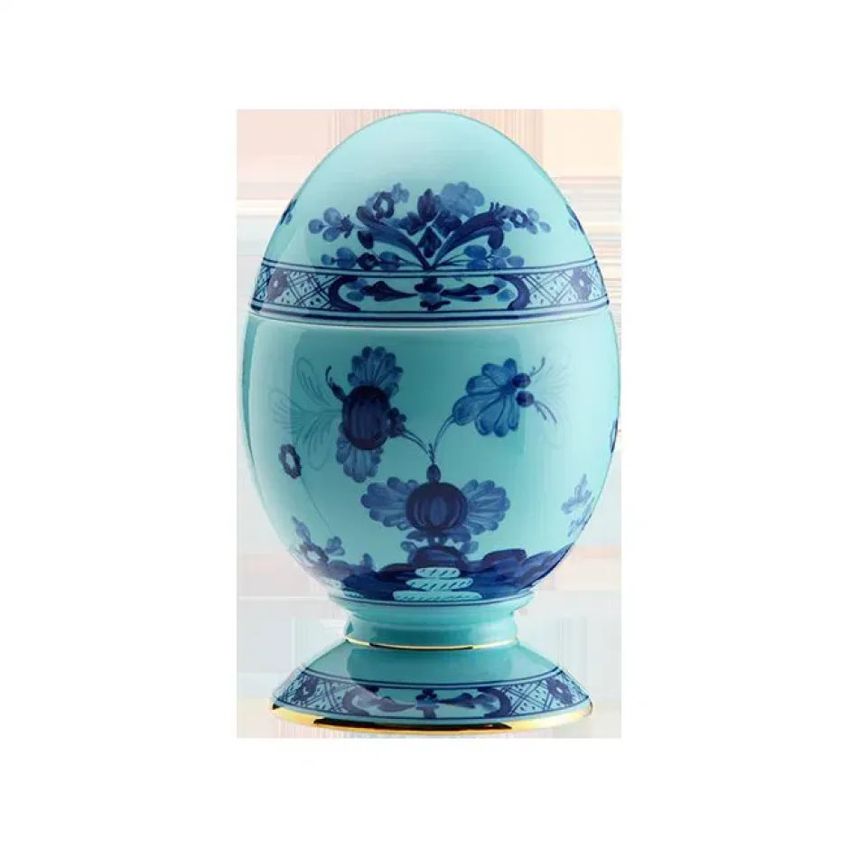 Oriente Italiano Iris Oggetti Egg With Cover 8 1/4 in