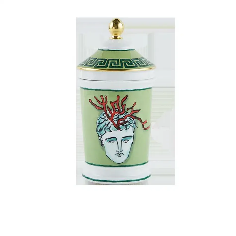 Il Viaggio Di Nettuno Moss Green Pharmacy Vase With Cover 8 in