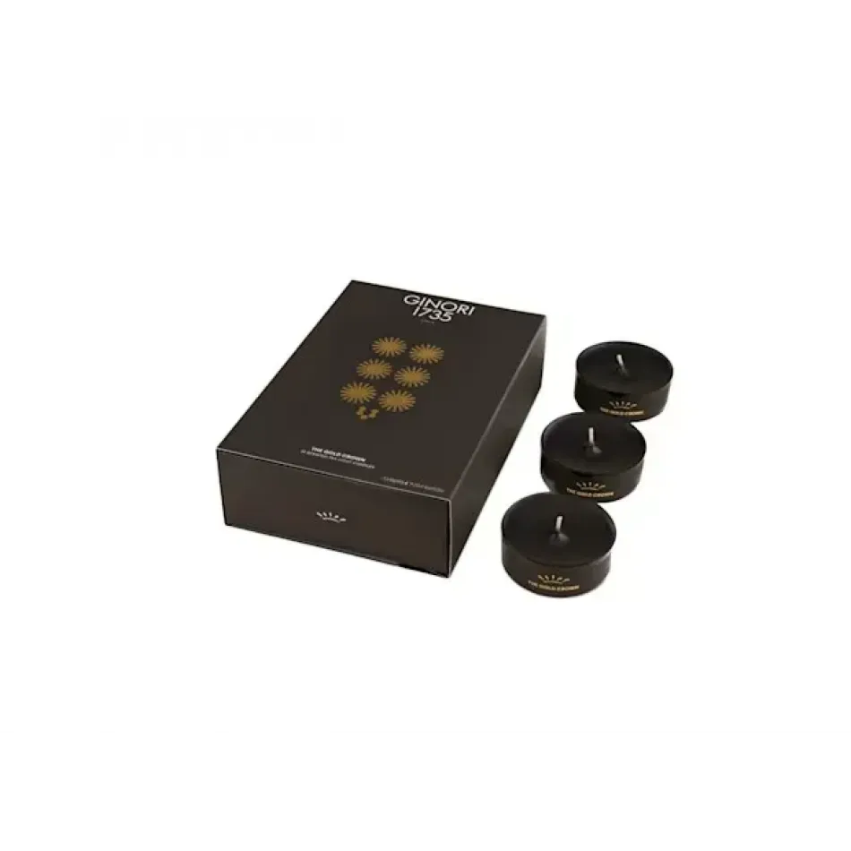 LCDC Gold Black T Light Pack 12 pc