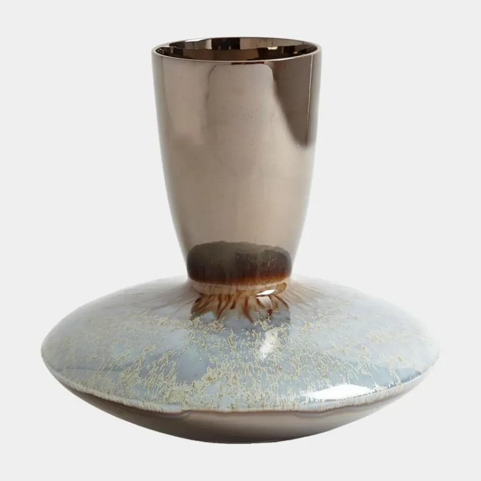 Marta's Bronze Reactive Blue Vase Low