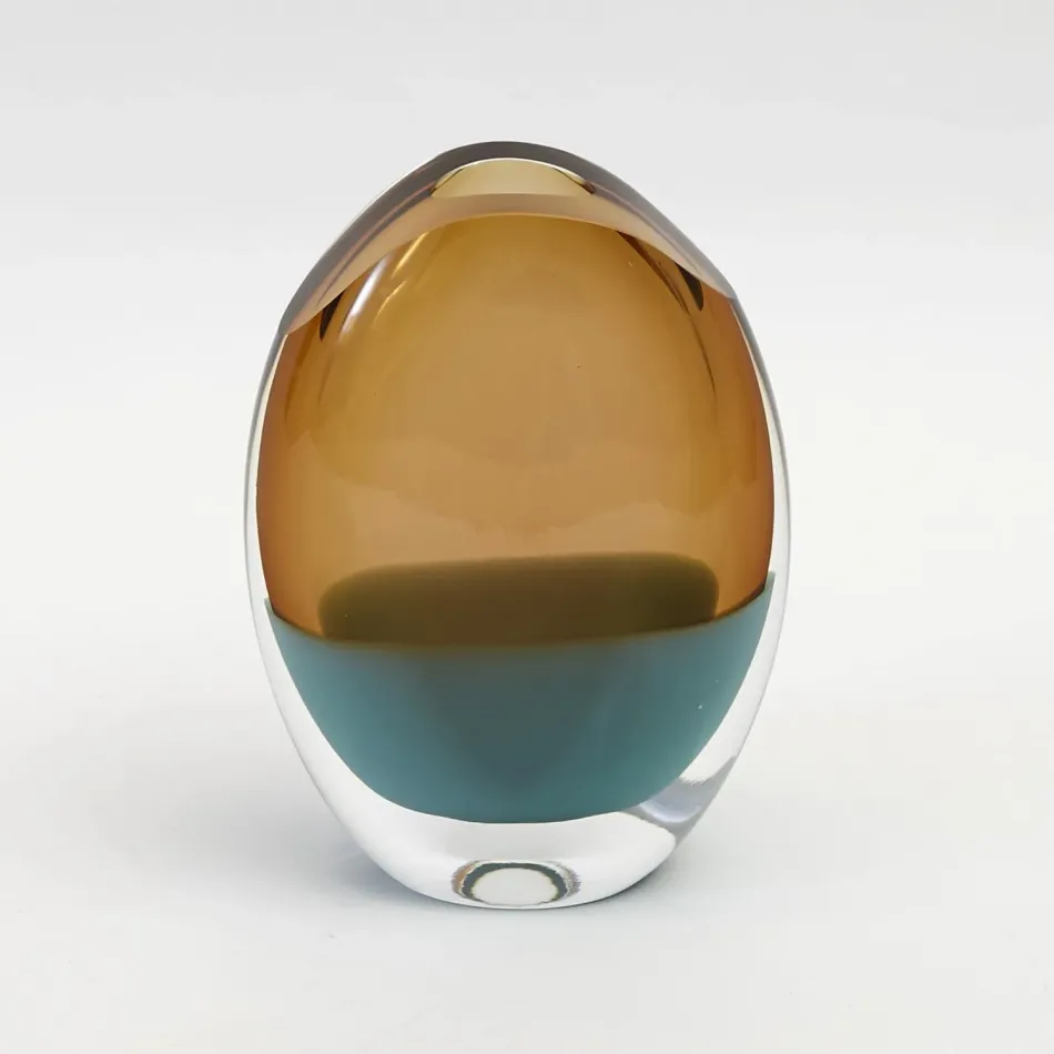 Oval Vase Pistachio Amber Small