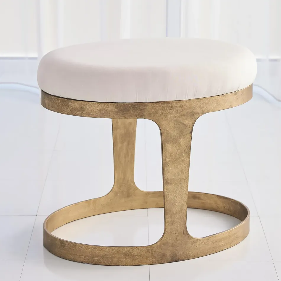 Oslo Stool Gold w/Muslin Cushion