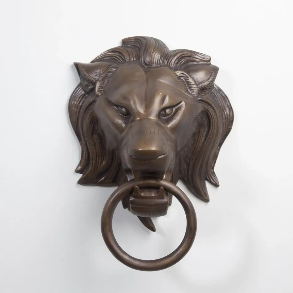 Lion Head Door Knocker Antique Brass