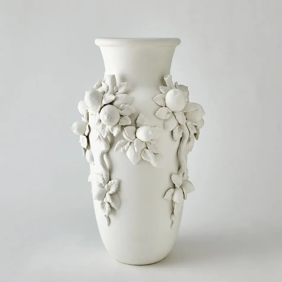 Villa Limone Urn - Matte White - Large