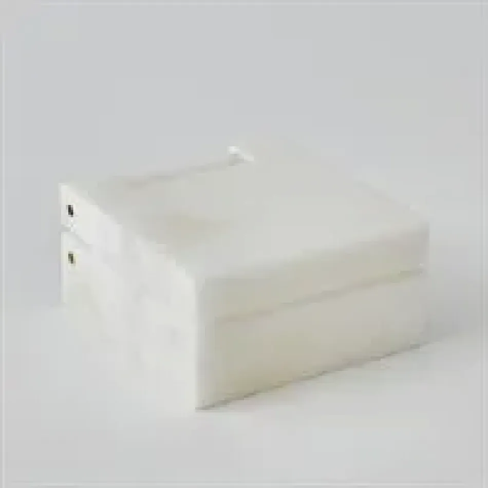 Hinged Alabaster Box - White - Large