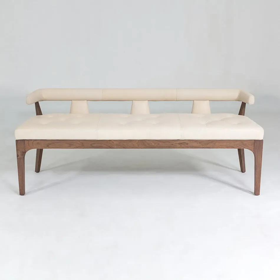 Moderno Bench Ivory Marble Leather