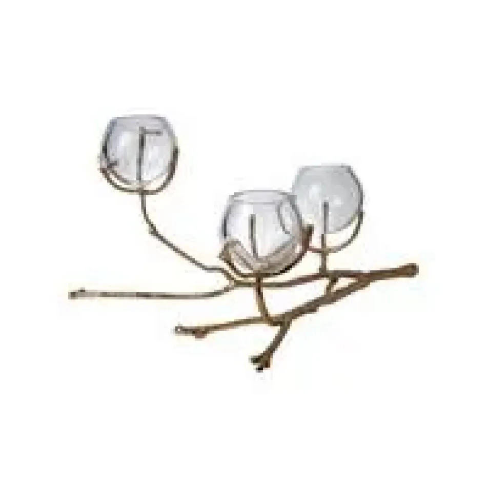 Twig 3 Vase Holder Brass
