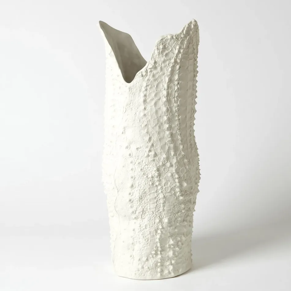 Crocodile Vase Matte White Large