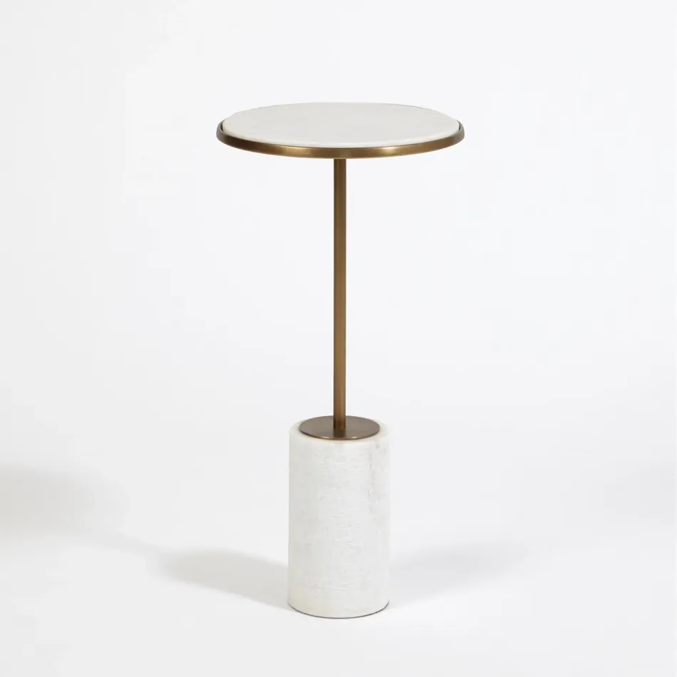 Short Cored Marble Table Bronze