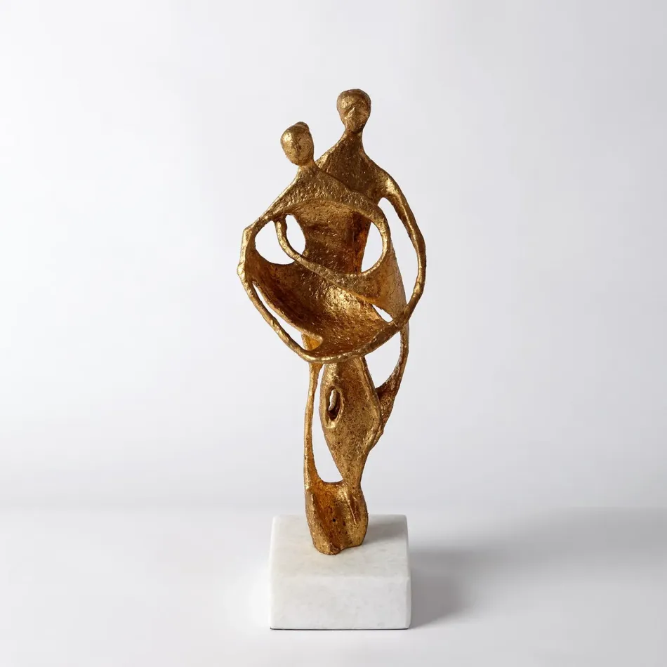 Husband and Wife Sculpture Gold Leaf