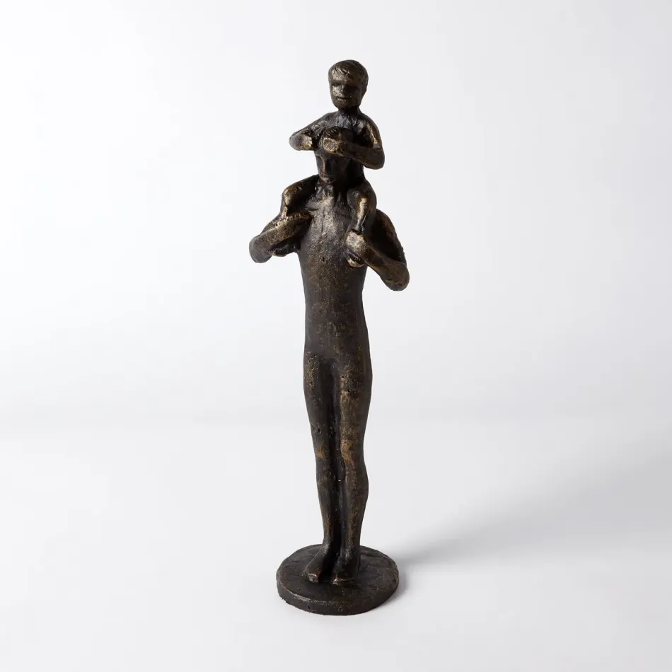 Dad and Son Sculpture Bronze