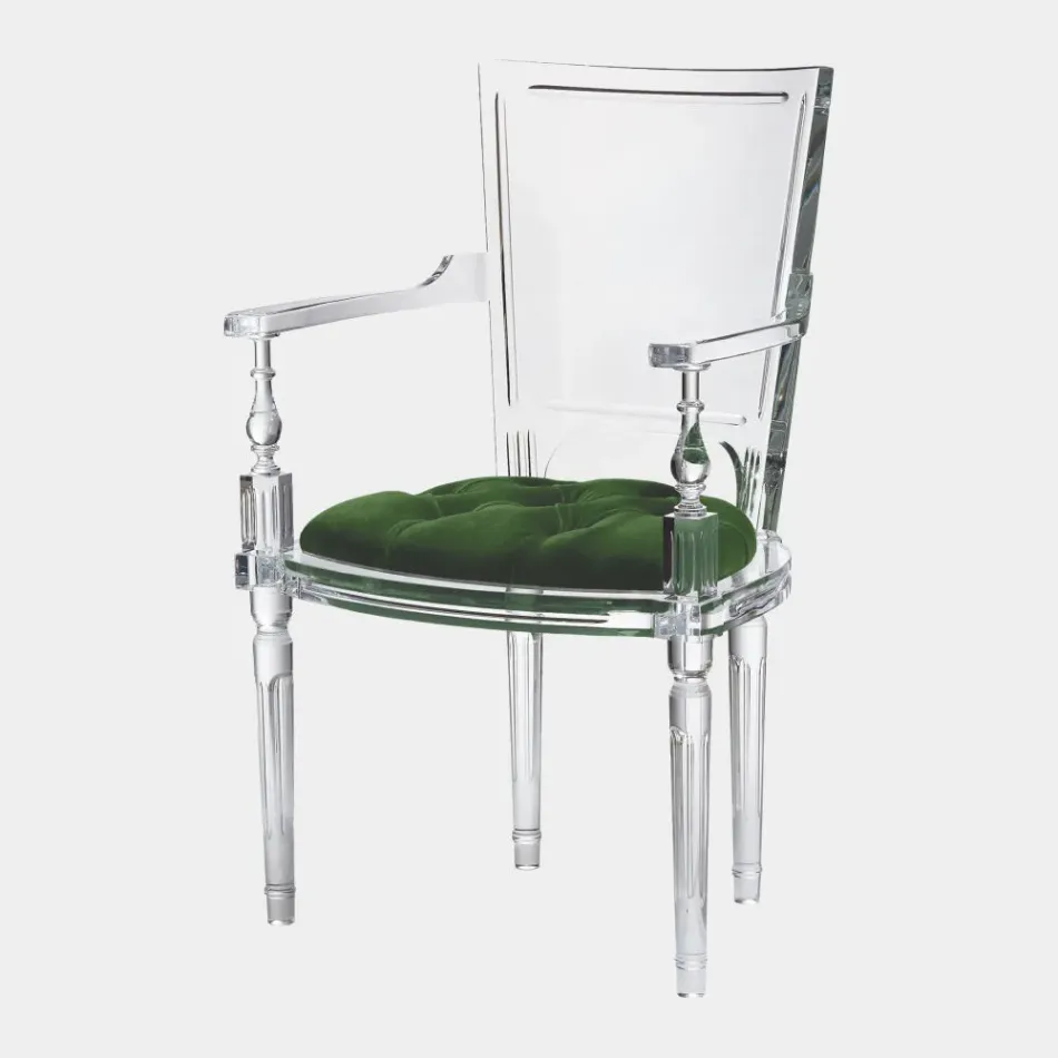 Marilyn Emerald Green Acrylic Arm Chair
