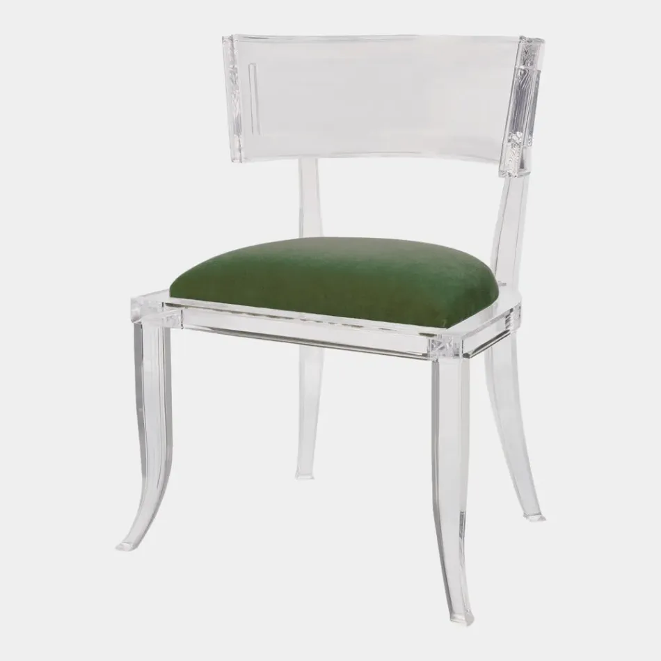 Klismos Emerald Green Acrylic Chair